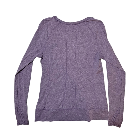 Hind Heather Purple Ruffle Long Sleeve Activewear Womens Medium - Picture 2 of 4